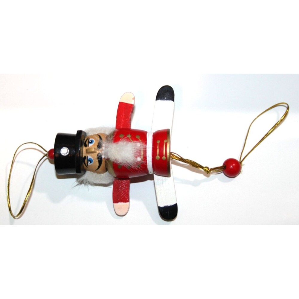 Vintage Wooden Nutcracker Articulated Wooden Pull String Toy Christmas Ornament - Picture 8 of 8